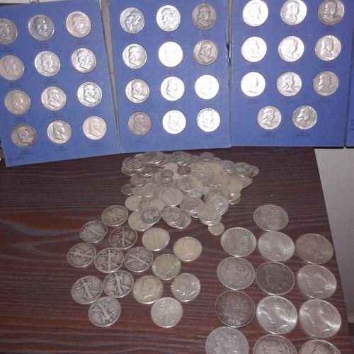 168  monedas de plata americanas pesos medios - Imagen 1